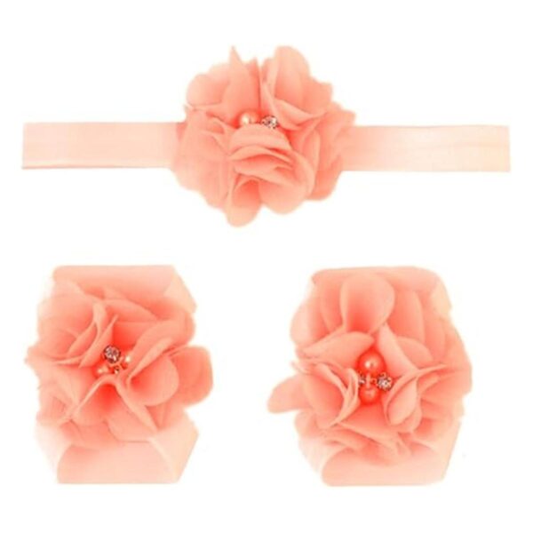 30 apliques de tela de costura de flores de gasa rosa