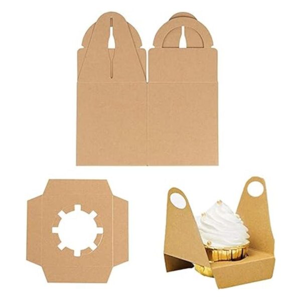 30 cajas individuales para magdalenas con ventana y asa