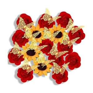30 calcomanías florales de rosas con parte trasera plana
