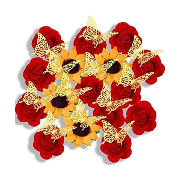 30 calcomanías florales de rosas con parte trasera plana