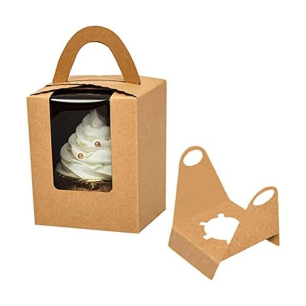 30 cajas individuales para magdalenas con ventana y asa