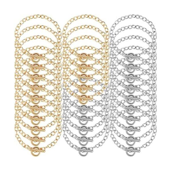 30 cadenas de pulsera con cierre de palanca OT cadenas de