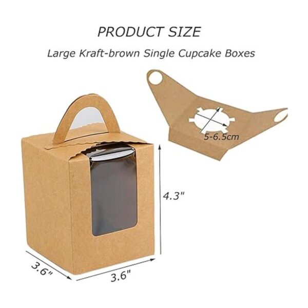 30 cajas individuales para magdalenas con ventana y asa