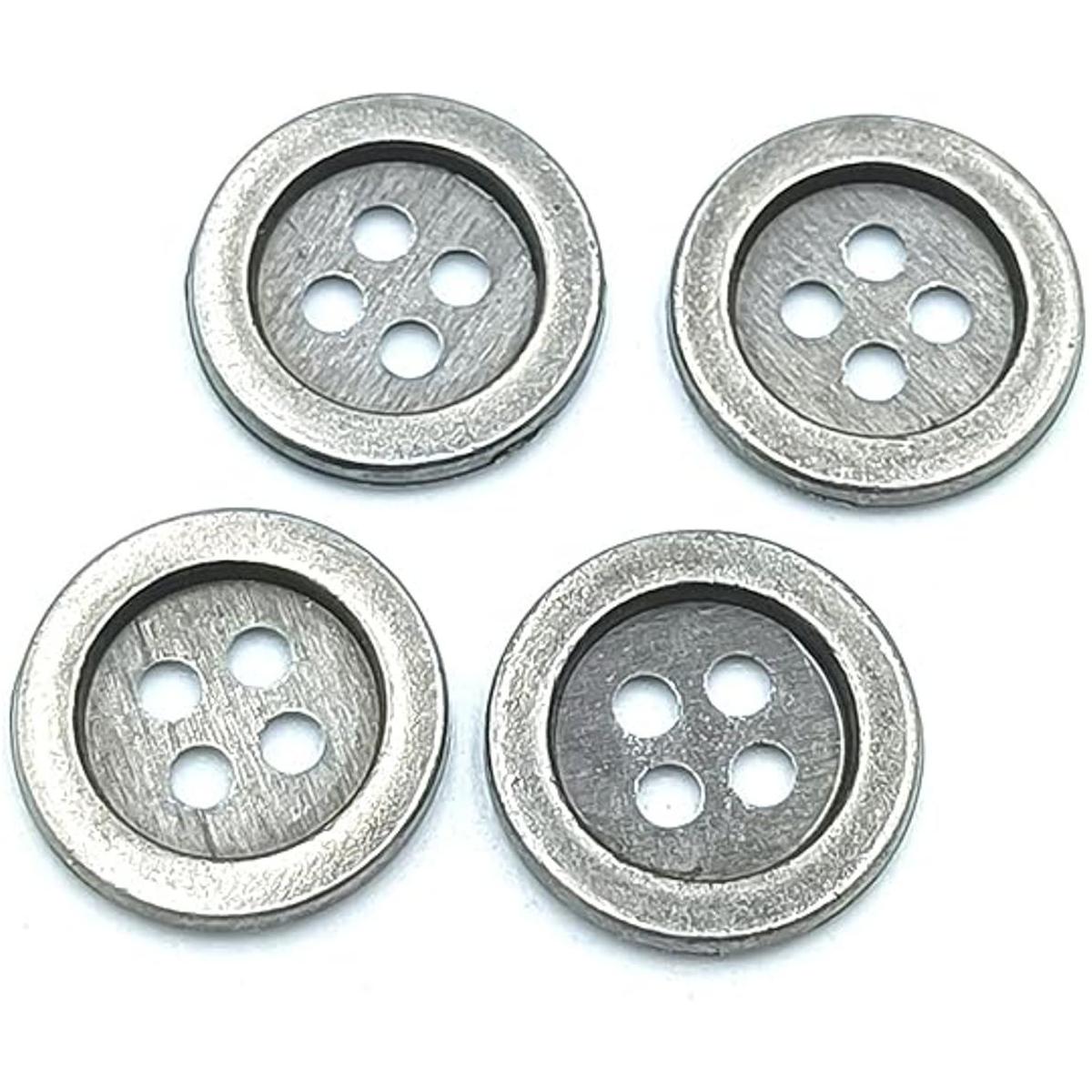 30 botones de metal estilo vintage con 4 agujeros para