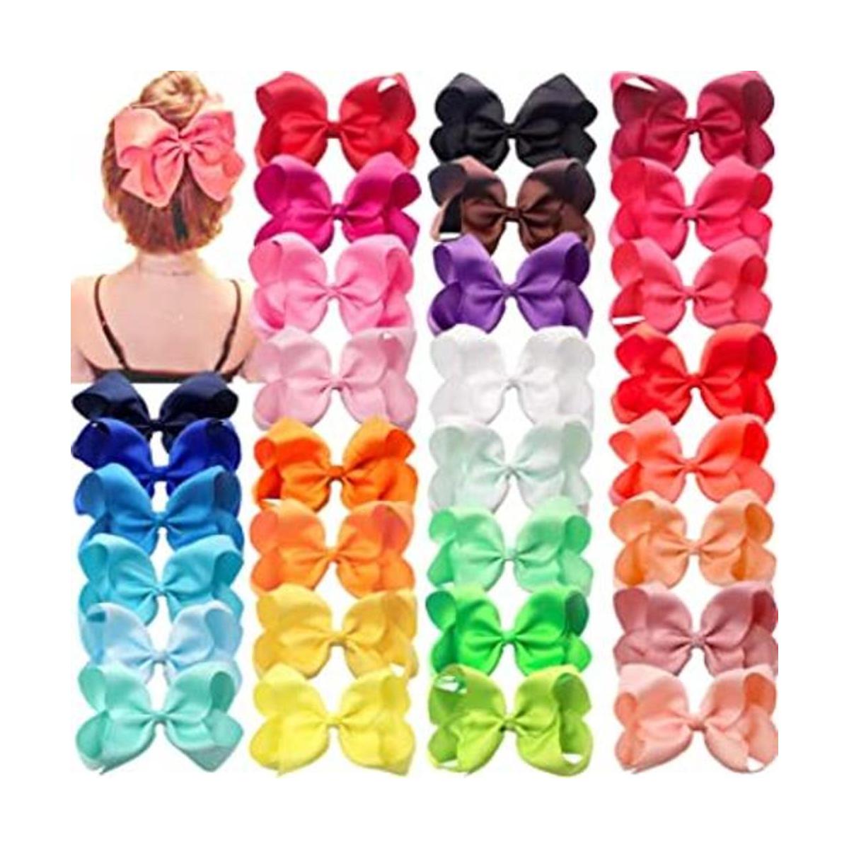 30 colores para bebés y niñas lazos grandes de pelo de 6