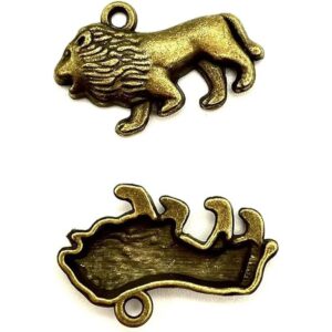 30 colgantes de bronce antiguo de león de animales para_1