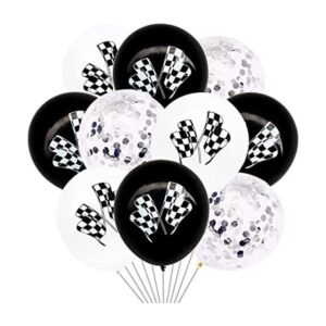 30 globos de látex a cuadros para autos de carreras con_1