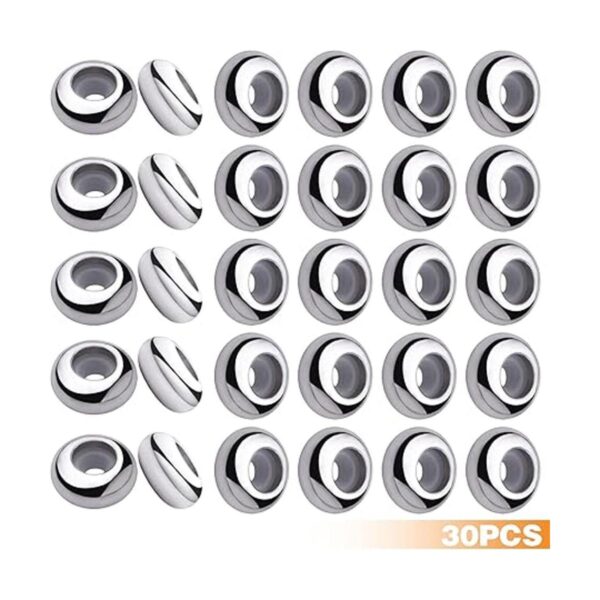 30 cuentas espaciadoras de acero inoxidable con inserto de