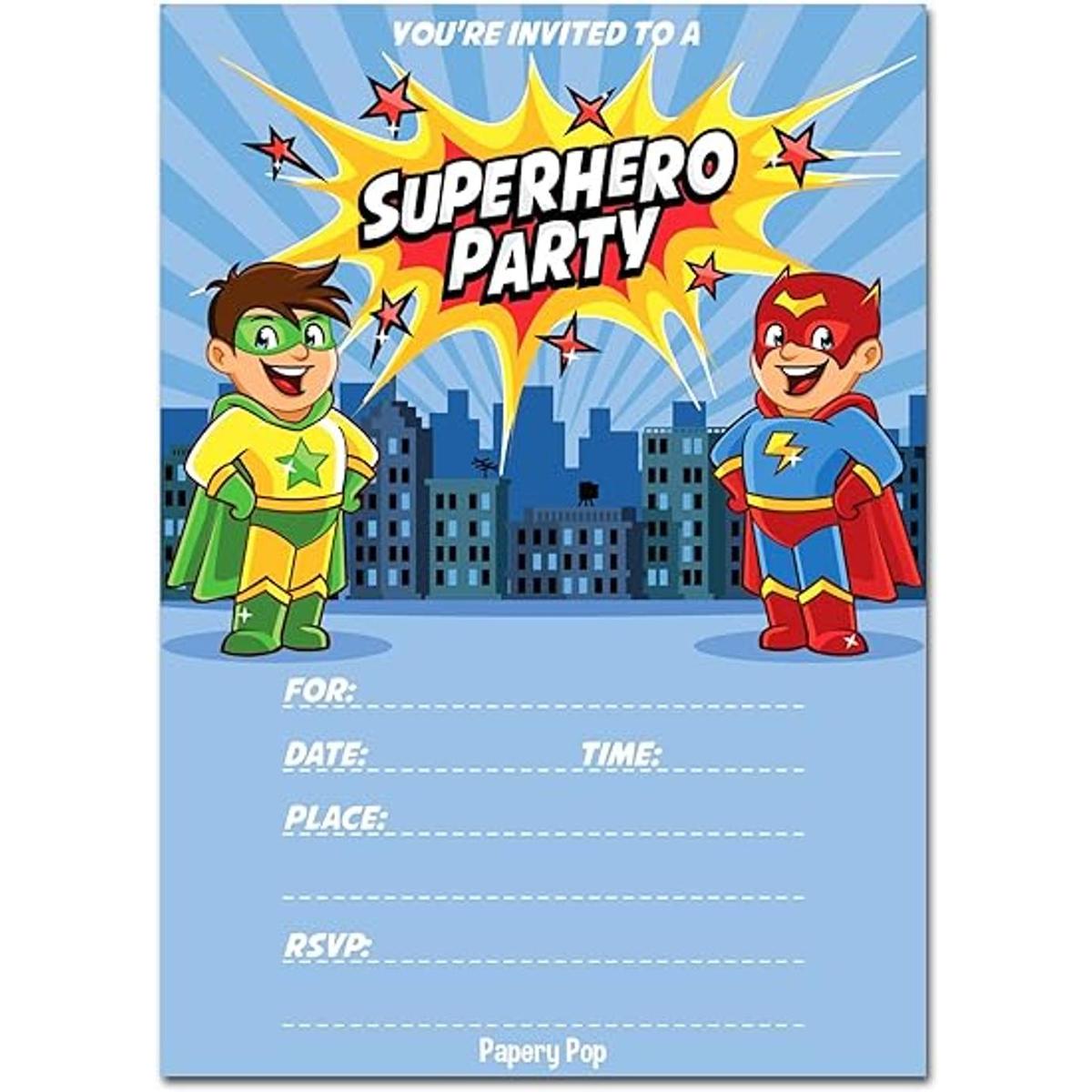 30 cumpleaños diseño de superhéroes invitaciones con
