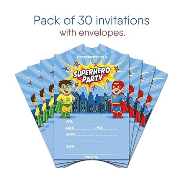 30 cumpleaños diseño de superhéroes invitaciones con_2