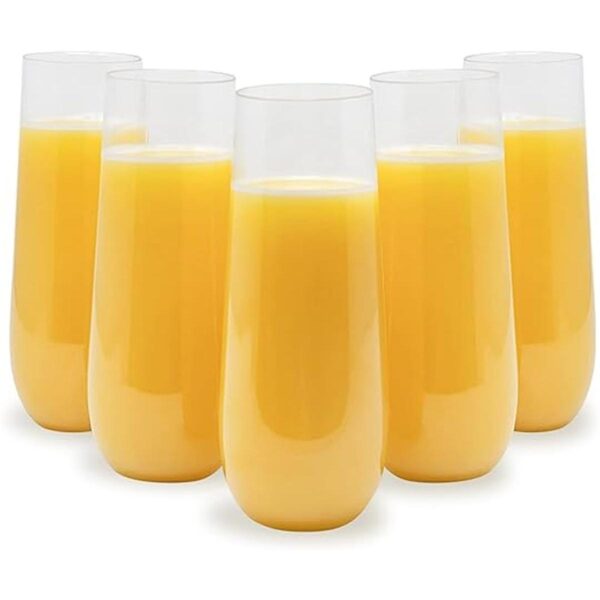 30 flautas de champán de plástico sin tallo vasos