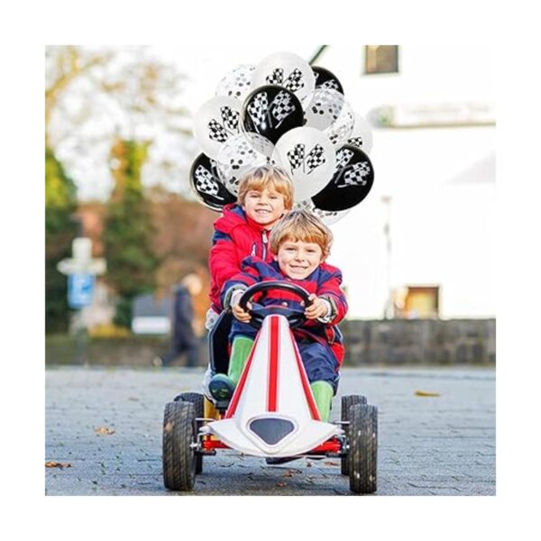 30 globos de látex a cuadros para autos de carreras con_6
