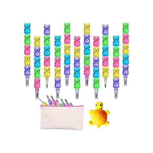 30 lápices apilables de plástico lápices de colores 5 en_1
