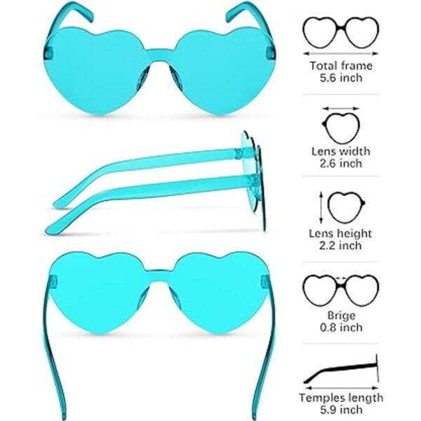 30 pares de gafas de sol sin montura en forma de corazón_2