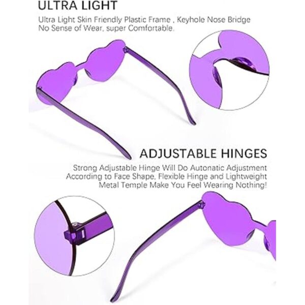 30 pares de gafas de sol sin montura en forma de corazón_3