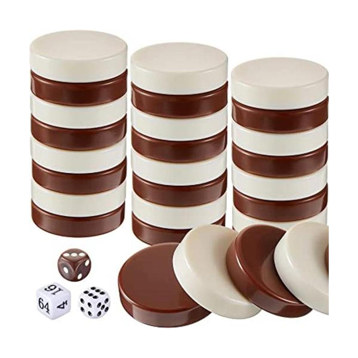 30 piezas de backgammon a cuadros de 1.25 pulgadas de