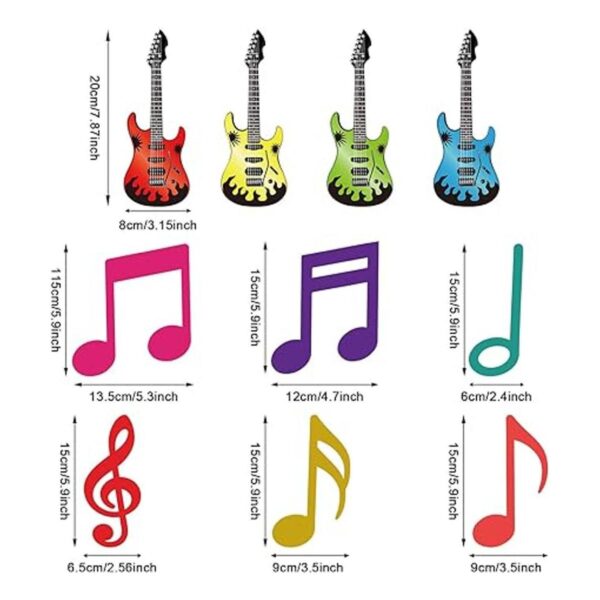 30 piezas de decoración de fiesta de música colorido nota_2