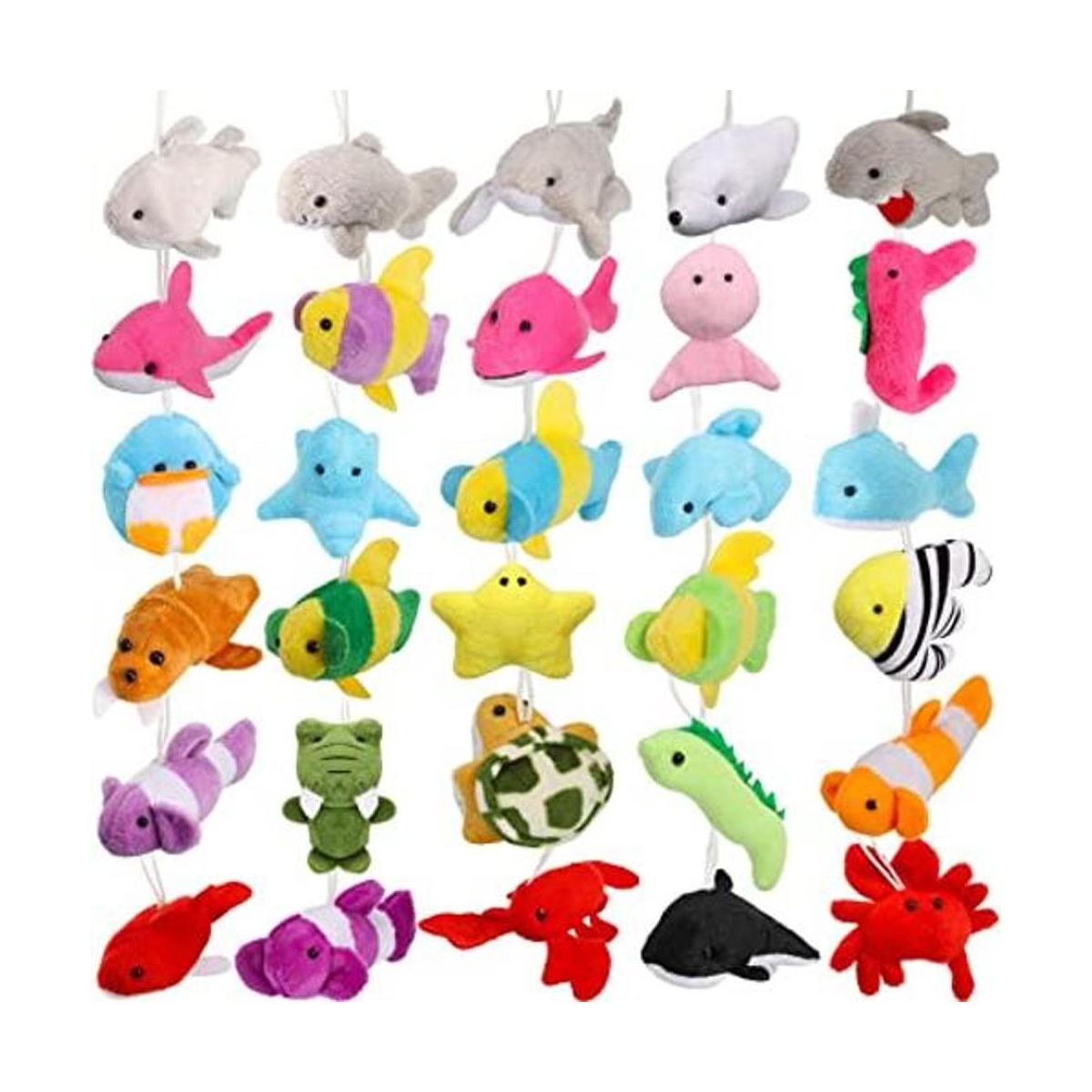 30 piezas de mini criaturas marinas juguetes de peluche