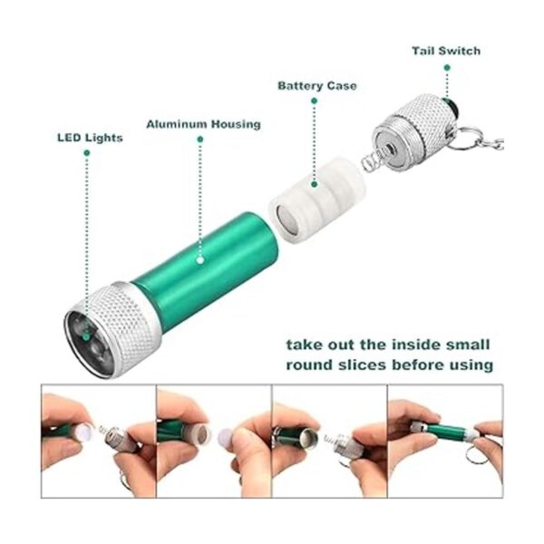 30 piezas mini linterna LED llavero portátil de 5
