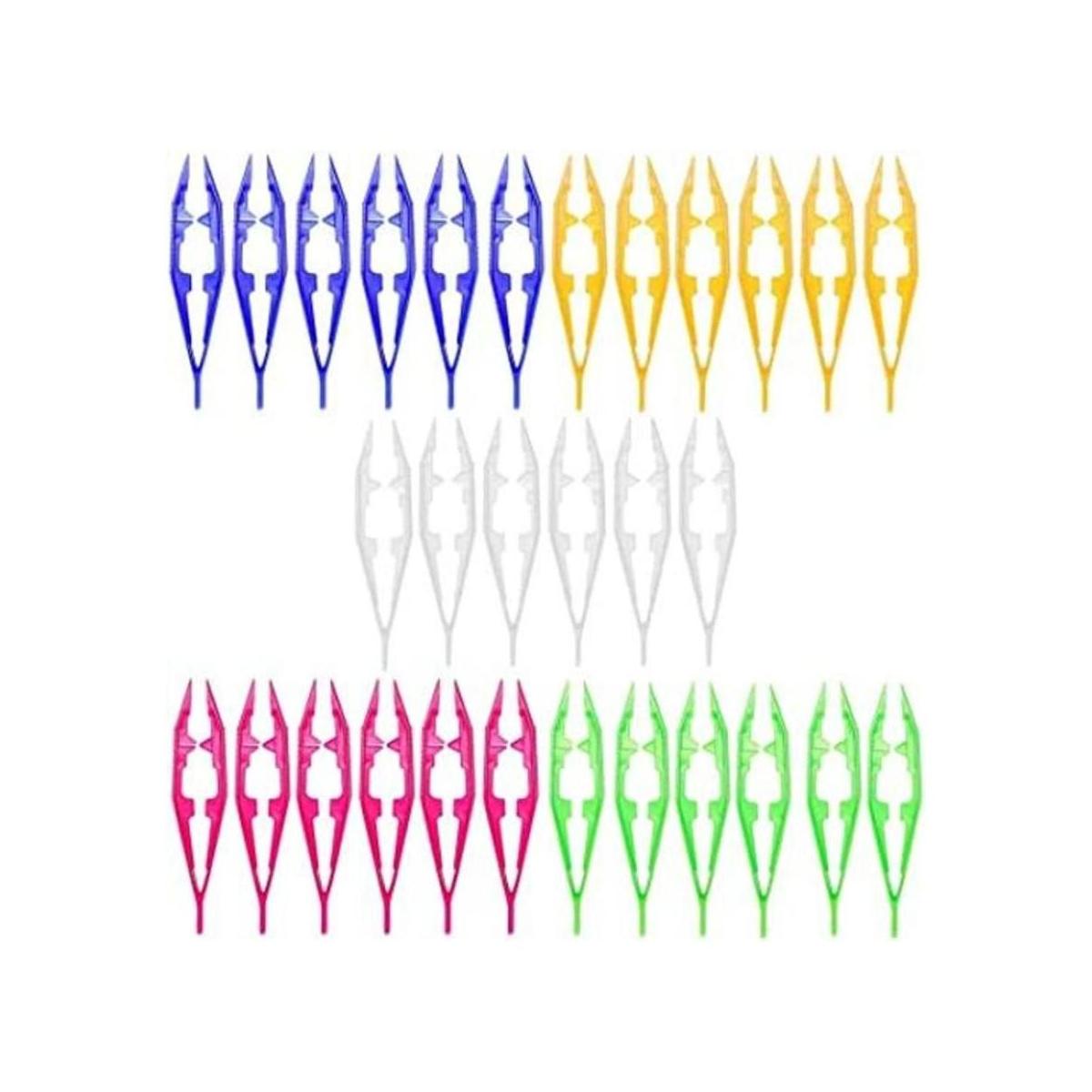 30 pinzas de plástico 5 colores surtidos para
