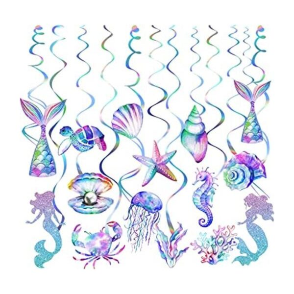 30 piezas de remolino colgante de sirena decoraciones de_1