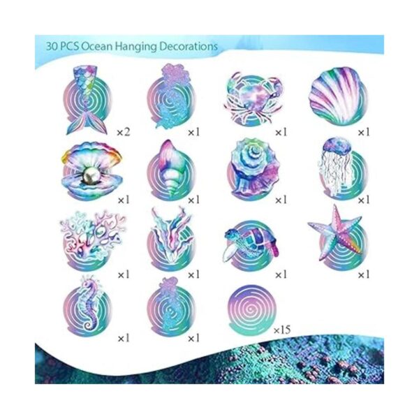 30 piezas de remolino colgante de sirena decoraciones de_4
