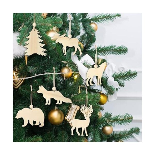 30 recortes de madera de Navidad con diseño de ciervos de