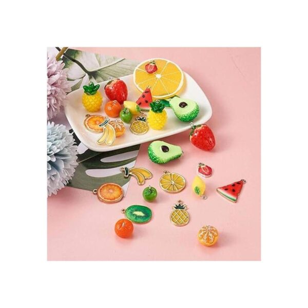 30 unidscaja resina y aleación esmalte fruta encantos 15_5
