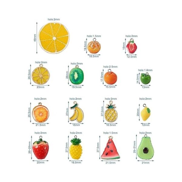 30 unidscaja resina y aleación esmalte fruta encantos 15_3