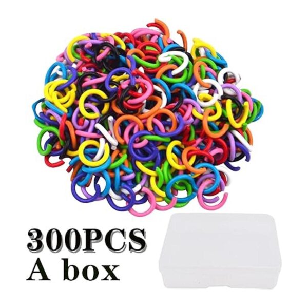 300 anillos abiertos de metal de 10 colores de 0.315 in