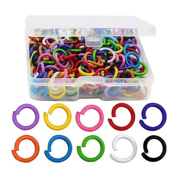 300 anillos abiertos de metal de 10 colores de 0.315 in