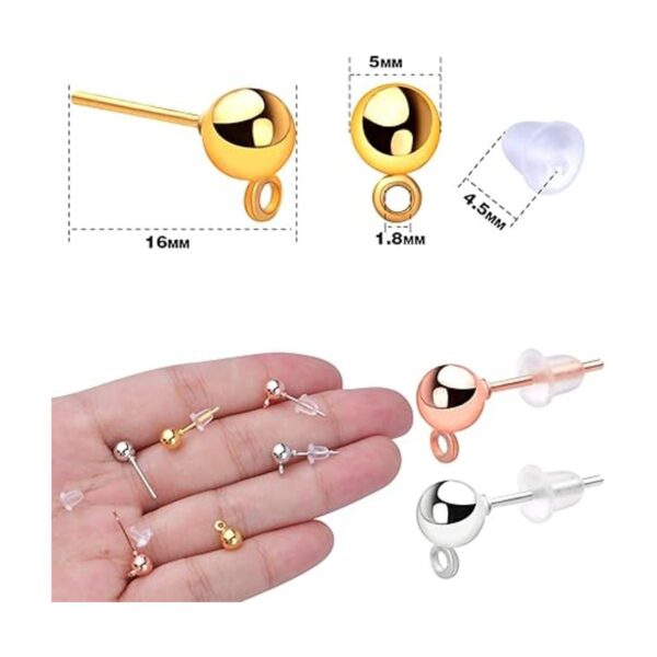 300 aretes de bola de 3 colores hipoalergénicos de