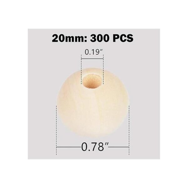 300 cuentas de madera de 0.787 in cuentas sueltas de