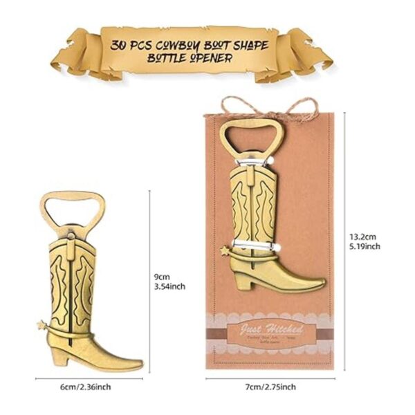 30PCS Cowboy Boots Bottle Openers Wedding Favors Baby