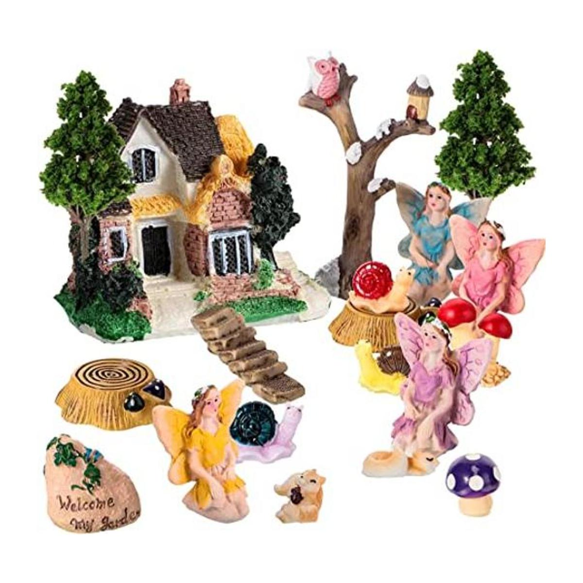 31 piezas de accesorios de jardín de hadas miniaturas