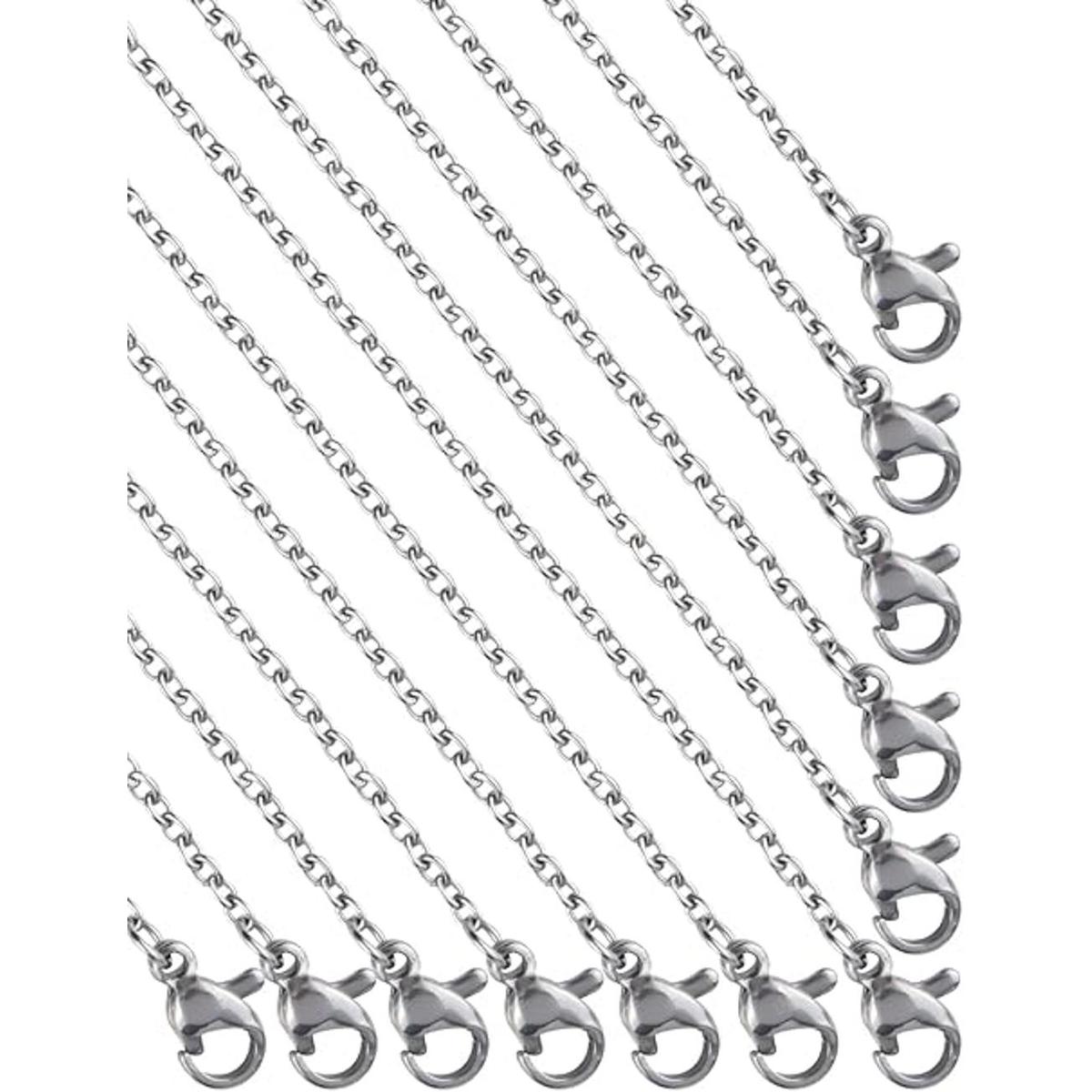 32 cadenas planas de acero inoxidable de 18 pulgadas y