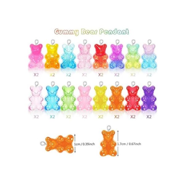 32 piezas de resina Gummy Bear colgante CCOZN 16 colores_2