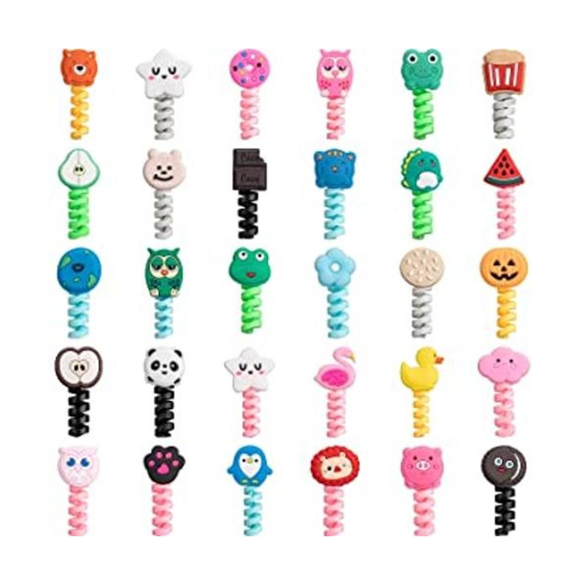 32 protectores de cable de carga de dibujos animados