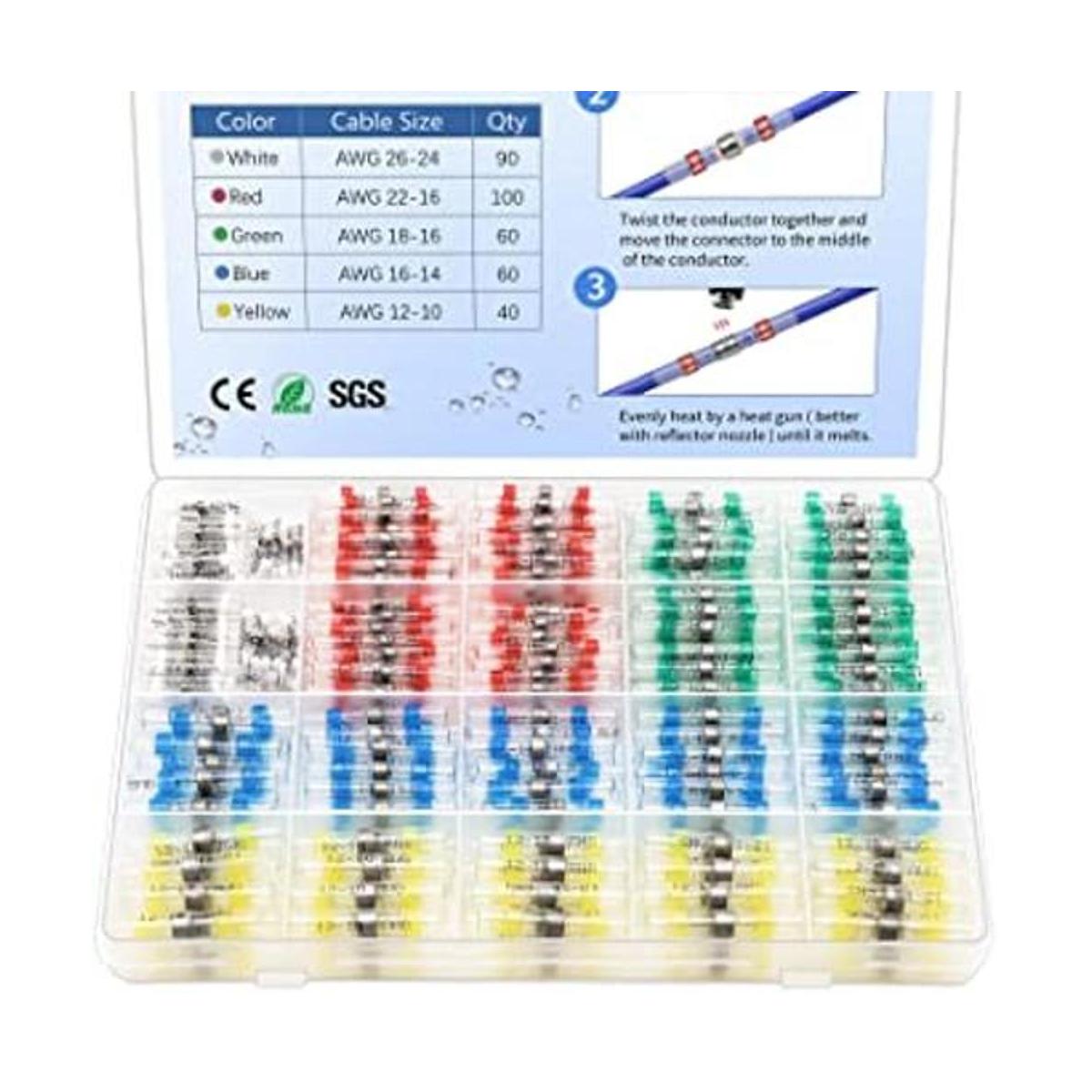 350 conectores de alambre de sellado de soldadura kit de