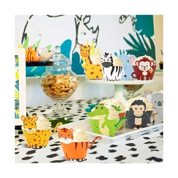 48 envolturas para cupcakes de animales de safari de la_2
