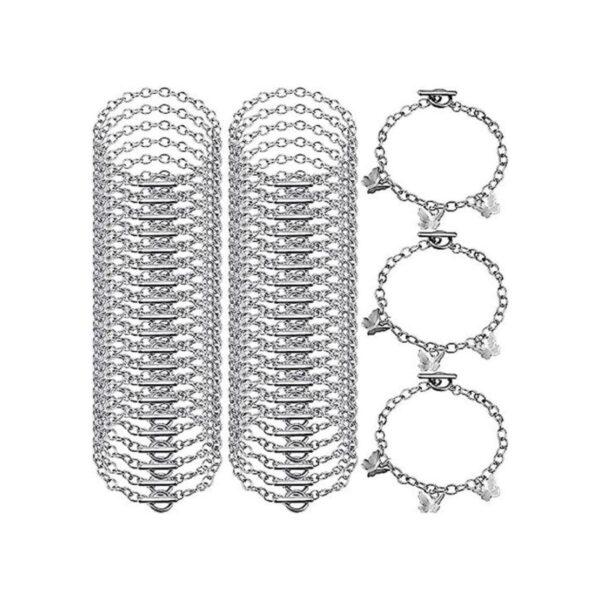 45 cadenas de pulsera con cierre de palanca OT de acero