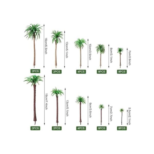 48 piezas de plástico modelo de árbol tren de selva