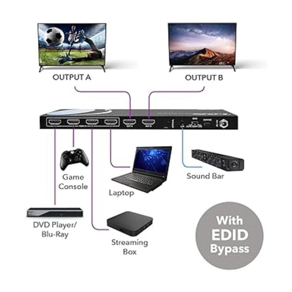 4K HDMI Matrix Switch 4 X 2 by Orei Switcher 18G UltraHD_2