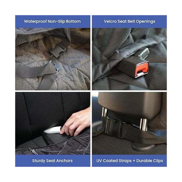 4Knines Dog Seat Cover Without Hammock for Cars SUVs and_5