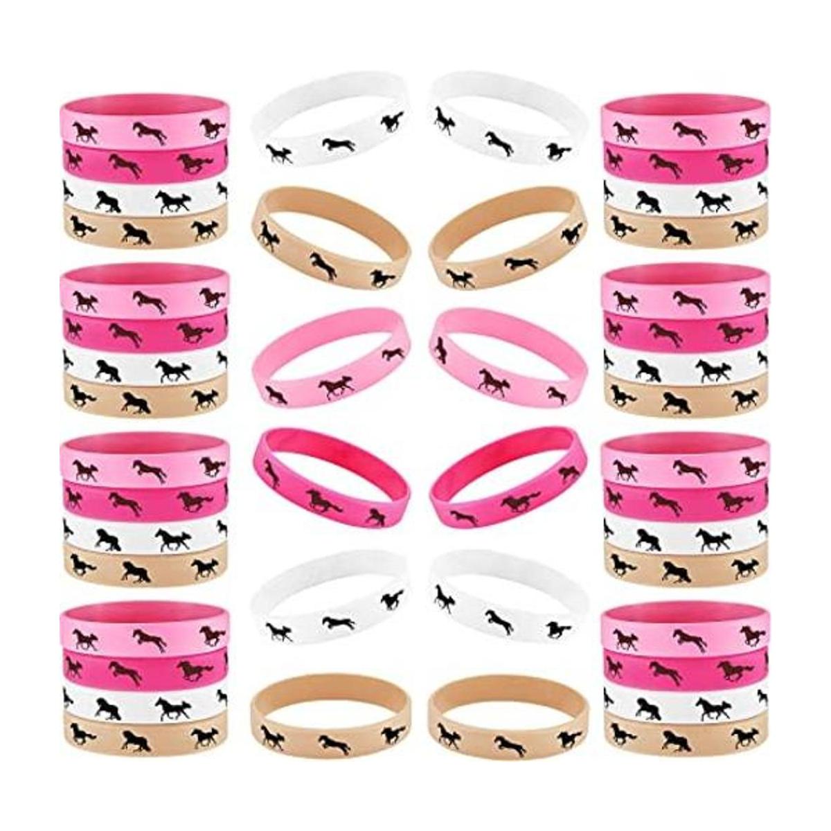 48 unidades de pulseras de goma para fiestas de caballo