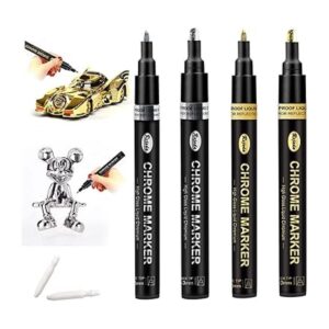 4Pcs Liquid Mirror Chrome Marker Set DIY Silver Gold