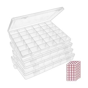 4pack 36 Grids Plastic Clear Organizer Box Bead Storage_1