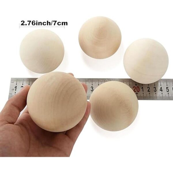 5 bolas redondas de madera de 2.75 pulgadas esferas de