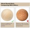 5 bolas redondas de madera de 2.75 pulgadas esferas de