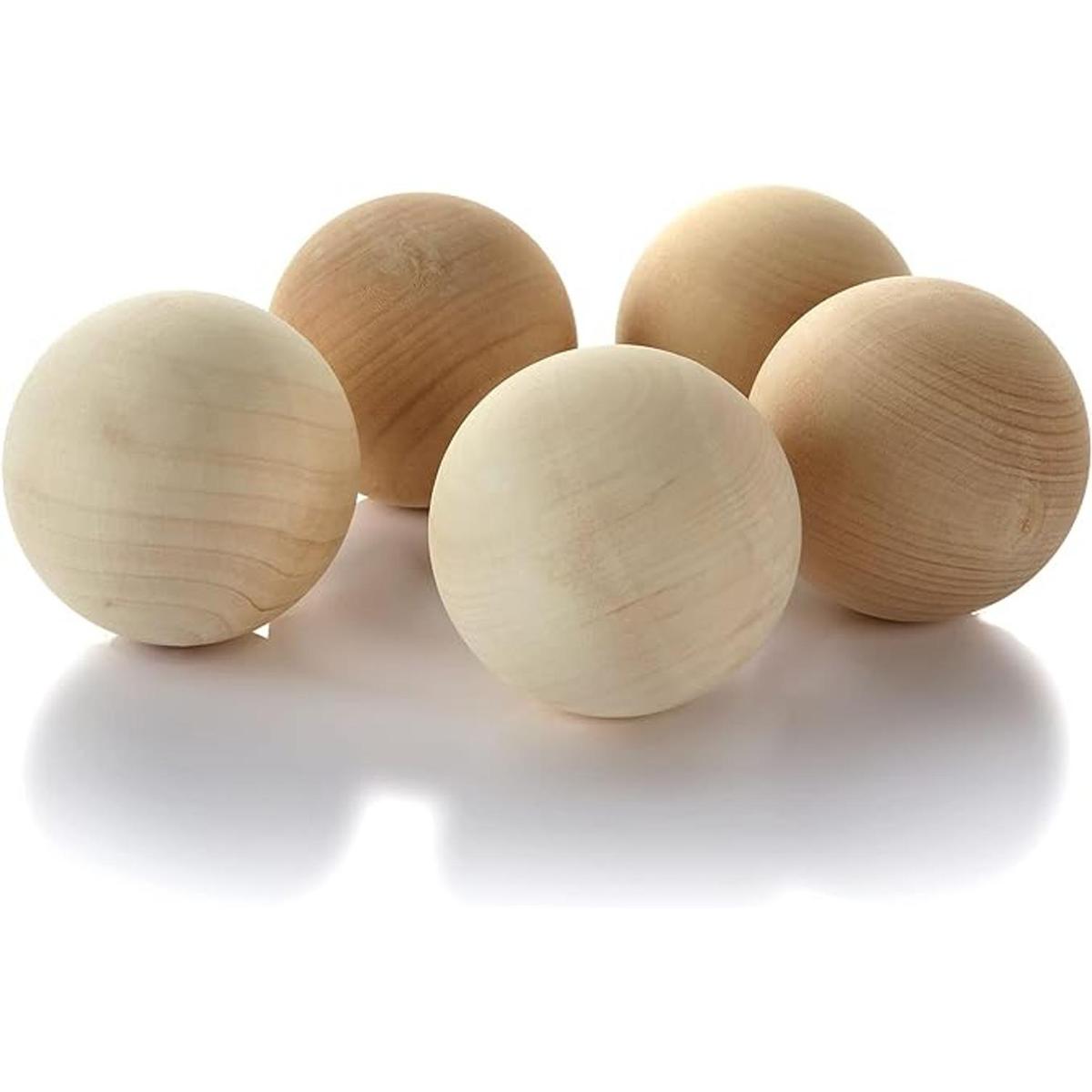 5 bolas redondas de madera de 2.75 pulgadas esferas de